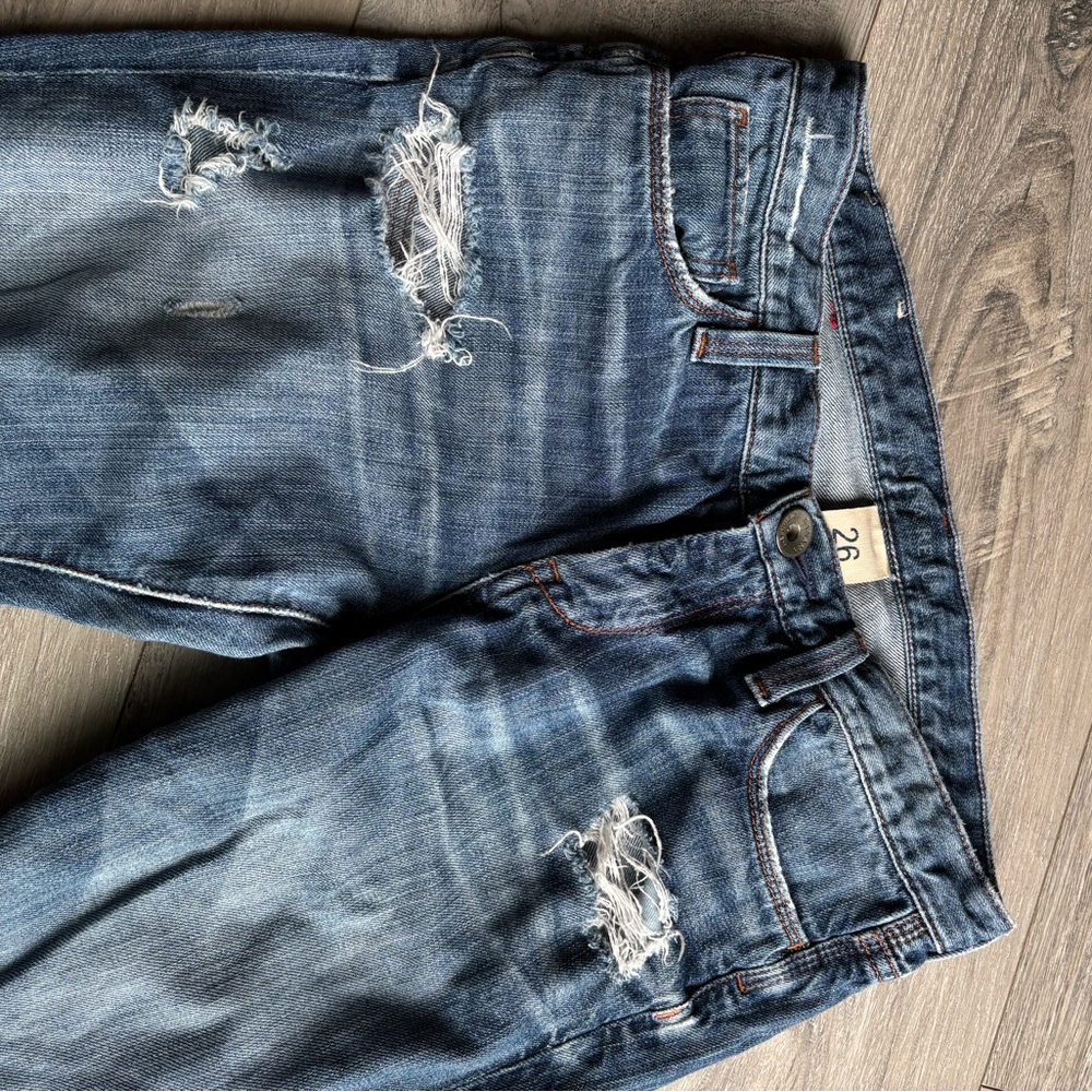 Distressed Blue Women's Skinny Jeans - Picture 3 of 6